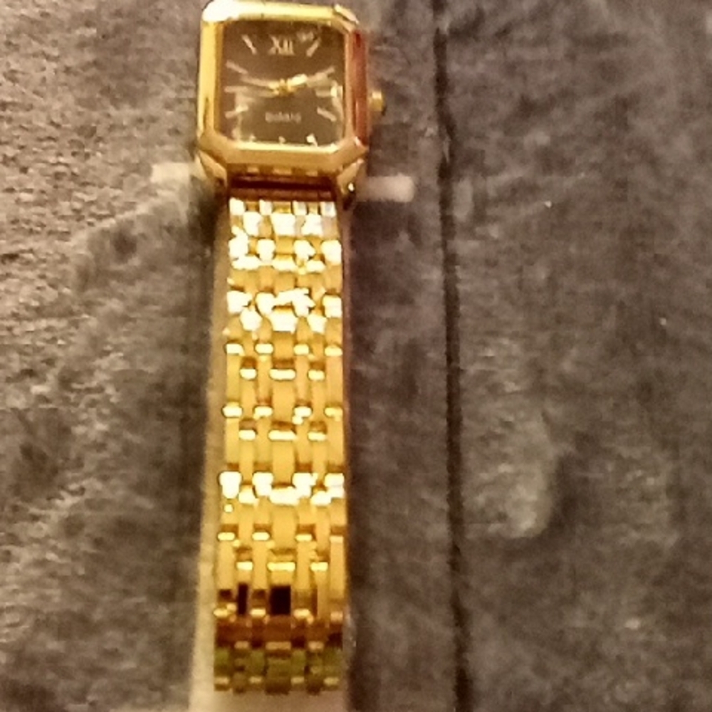 Gold Watch with Black Dial
